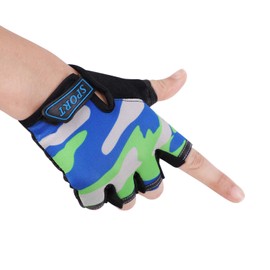 IPENNY Half-finger gloves, children, non-slip, high elasticity, cycling gloves for cycling, ice skating, breathable sports gloves, sports fitness