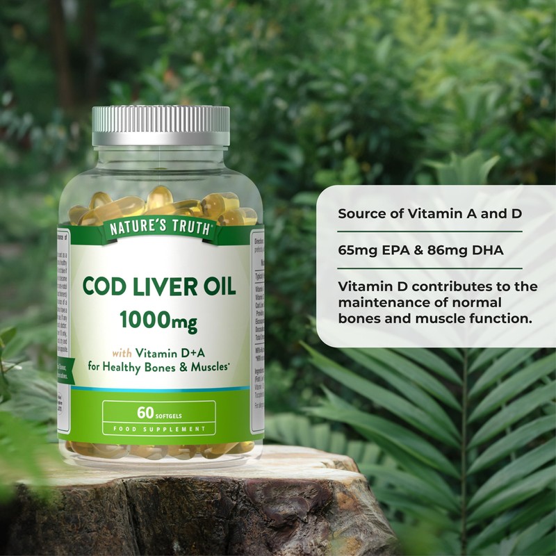Nature's Truth Cod Liver Oil 1000mg - 60 Softgels -