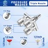 Triple Pressure Washer Tips, 3-in-1 Power Washer Nozzle, 3 Nozzle