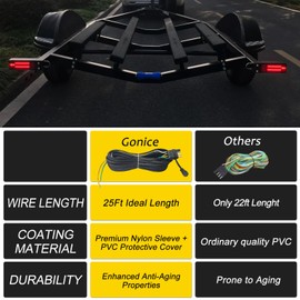 Gonice 25Ft 4 Pin Trailer Wiring Harness Kit with Black Nylon Protective Sleeve, 4 Pin 5 Wire Plug for Enhanced Durability - Wishbond Trailer Wire Kit