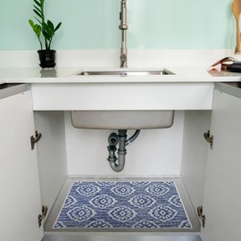 Sussexhome Under Sink Mat - Ultra-Absorbent Cotton Shelf Liners For Kitchen Cabinets - Non-Slip, Waterproof Backing - Machine Washable Surface Protector - Durable Cover, Customizable, Easy To Cut