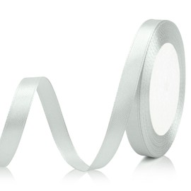 Silver Ribbons 3/8 Inch 25 Yds - Gift Wrapping, Flower Bouquets, Mothers Day, Christmas, Crafts, Hair Bows, School Graduation, Wedding