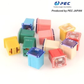 GUUZI Pack of 18 12V-24V Automotive Low Profile Jcase Box-Shaped Assortment Fuse Kit (20A/25A/30A/40A/50A/60A, 3 Pieces Each) Compatible with Pickup Trucks, Cars