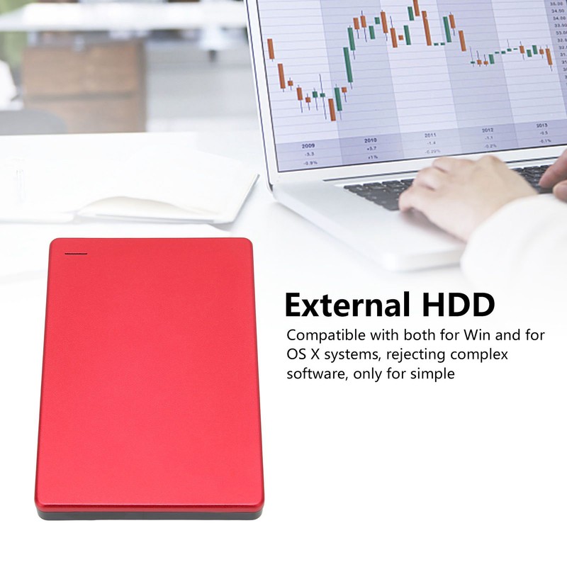2.5in Red External HDD 6Gbps Transmission Portable External HDD Aluminum
