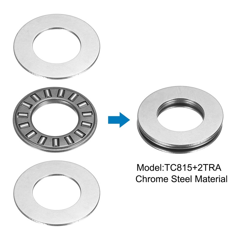 sourcing map TC815+2TRA Needle Roller Thrust Bearings with Bearing Washers,