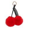 Aimery Cherry Keychain Bag charm Green Leaf Fluffy Fur Ball
