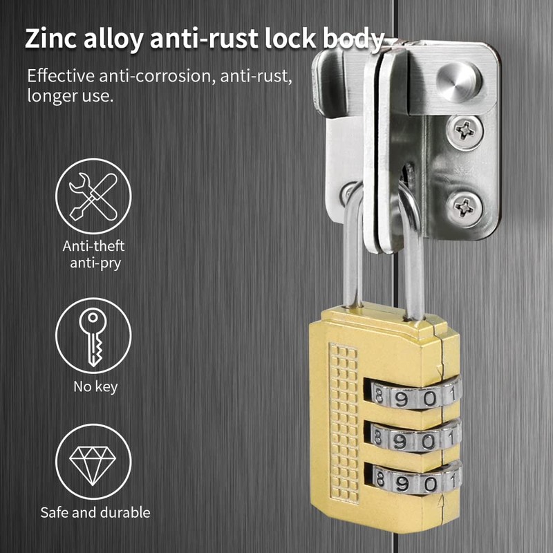 Pack of 7 Combination Locks Luggage Combination Lock Padlock Combination