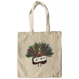 Mon Petit Bijou by Dawne Funny Tote Bag Turkey Thanksgiving Christmas Eat Ham Grocery Bag Shopping Bag