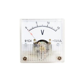 호환 DC 볼트미터 아날로그 전압계 기계식 포인터 타입 91C4-V 45x45mm [09 DC250V] Compatible DC Voltmeter Analog Voltmeter Mechanical Pointer Type 91C4-V 45x45mm [09 DC250V]