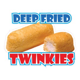 Die-Cut Sticker Multiple Sizes Deep Fried Twinkies Style C Restaurant and Food Twinkies Indoor Decal Concession Sign Brown 10in Longest Side
