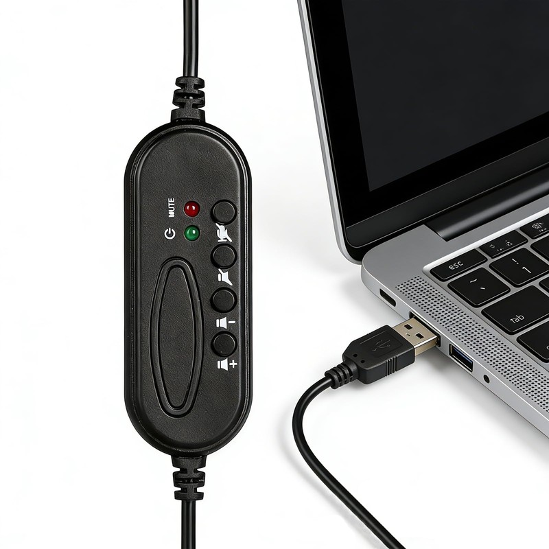 CENMIGO Wired Headset with Noise Cancelling Mic, USB Connectivity, Plug