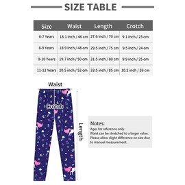 TODDOR 4 Pack Printing Girls Leggings Multipack Stretchy Kid Pants Girls Athletic Leggings Kid Legging Tight 6-12 Years Multicolor
