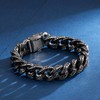 Azubpi 316 Stainless Steel Engraved Cuban Link Bracelet for Men,