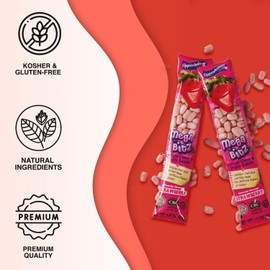 Mega Bitz Fruit Nuggets Strawberry Candy Bulk Pack for Kids - Naturally Flavored Individually Wrapped Strawberry Flavor for on the go Snacking, Movie Theater Candy, and Party Favors, Kosher, 12 Pack