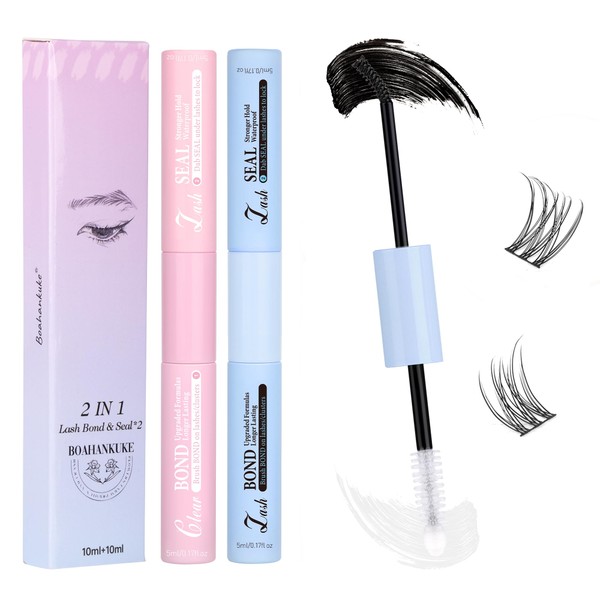2PCS Lash Bond and Seal for Eyelash Extensions Black&White Lash