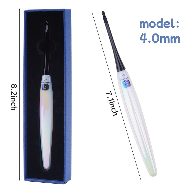 Hobekoee Acrylic Crochet Hooks,4 mm Ergonomic Crochet Hooks