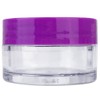 Beauticom 20G/20ML Clear Round Sample Container Jars with Purple Lids
