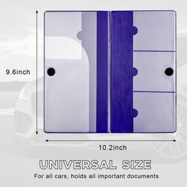 Yourkar Car Registration and Insurance Holder, 9.56"×5.19" Automotive Glove Box Organizer, Vehicle Card Document Glove Box Organizer for Documents Cards License, Car Accessories (Blue)