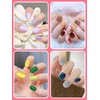 576 Pieces Artificial Nails, EBANKU Children's Square Short Fingernails, Round