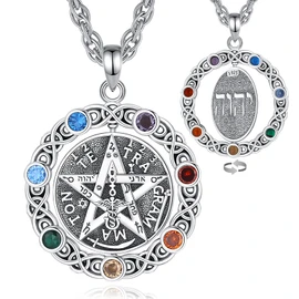AEONSLOVE Tetragrammaton De Plata 925 Sterling Silver Tetragrammaton Necklace Tetragrammaton Pendant Amuleto De Proteccion Jewelry for Women Men, Sterling Silver, Cubic Zirconia