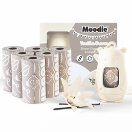 NEW Moodie Disposable Diaper Bags Dispenser COMBO PACK | 105 VANILLA SCENTED Baby Poop Bags TOTAL | Dirty Diaper Trash Bags | Diaper Bags Disposable (VANILLA DREAM)
