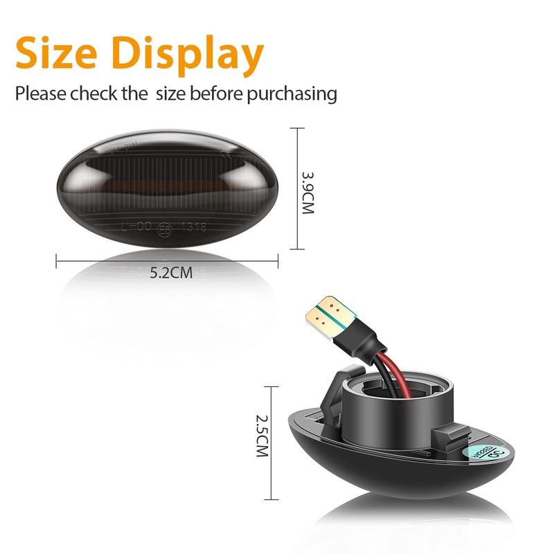 TECTICO Side Indicator Side Marker Light Indicator Canbus Compatible with