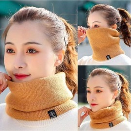 Inside Mall Knit Neck Warmer - Thermal Neck Gaiter for Winter Fishing Fleece Lined Khaki 5ea