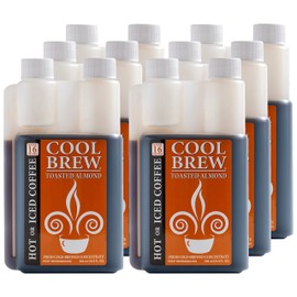 CoolBrew Toasted Almond 6 Pack - 16 DRINKS PER BOTTLE - Fresh Cold Brew Liquid Concentrate - For Iced or Hot Coffee, Unsweetened, No Preservatives