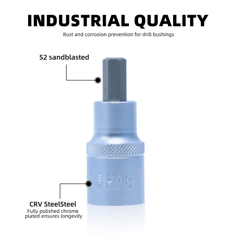 CCLIFE Hexagonal Socket 8 mm, 1/2 Inch Hex Bit Socket,