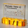 Periodic Table with Real Elements Inside, Amber Lighted Stand Acrylic