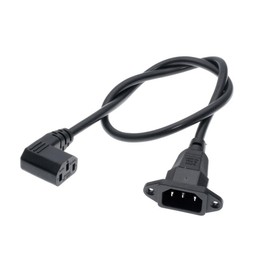 ZYAMY C13 to C14 Panel Mount Power Cord 90 Degree IEC320 1.9ft Female to Male Chassis Power Extension Cord Power Plug Converter for Monitor Computer TV Printer Scanner Adapter