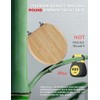 Round Bamboo Toilet Seat with Zinc Alloy Hinges, Easy to