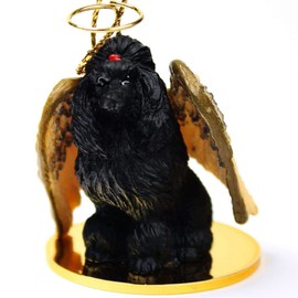 Poodle Angel Dog Ornament - Black