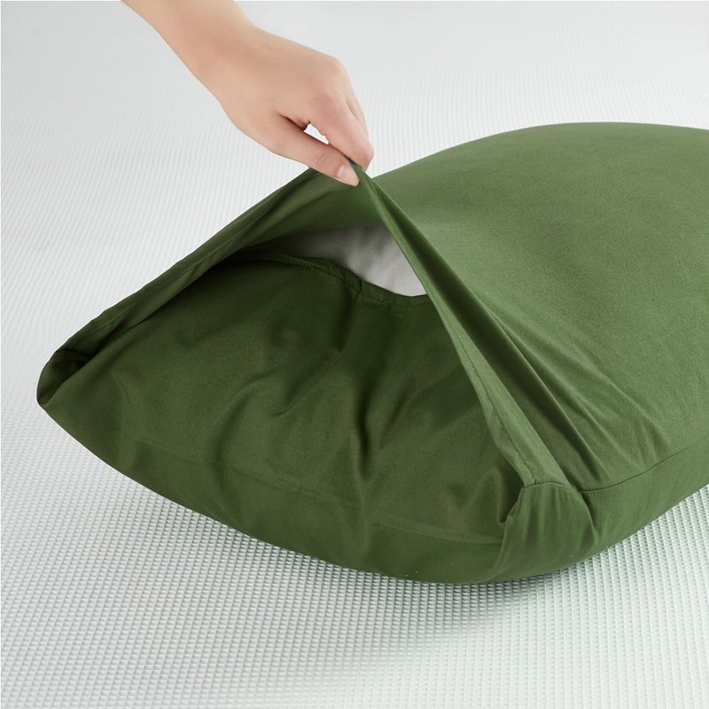 2 Pack Standard Pillow Cases, Microfiber Pillowcases Dark Olive Green