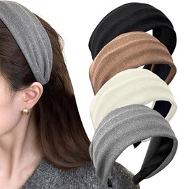 GeorgeX Diadema para Mujer, 4 Piezas Bandas de Moda para la Cabeza para Mujer, Elegante Diadema Ancha, Accesorio para el Cabello Lindo y Divertido