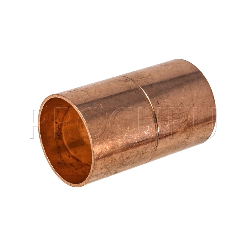 PROCURU 1-Pack 1-1/2 Inch Copper Coupling with Stop (Roll or