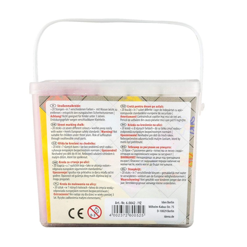 Idena 60042 Street Painting Chalk in Square Box with Handle,