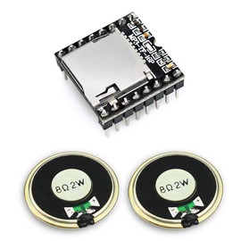 KeeYees Mini MP3 Player DFPlayer Module with Metal Housing Round Speaker 2W 8Ohm for DIY Compatible with Arduino