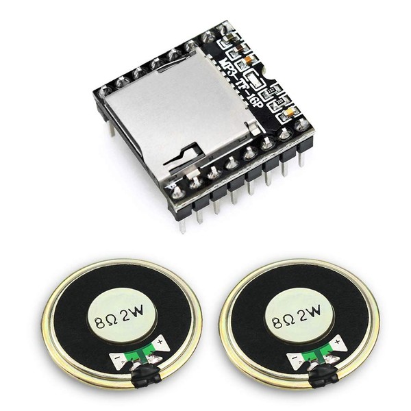 KeeYees Mini MP3 Player DFPlayer Module with Metal Housing Round