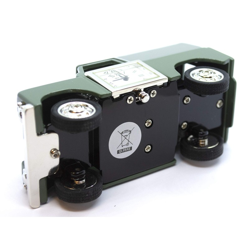 Wm Widdop Miniature Clock 4 Wheel Drive Vintage Look Green