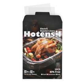 Hotensil Electric Roaster Liners 34x18 Inch 2 Count Fits 16-22 Quart Roasters Disposable Oven Liners for Easy Cleanup