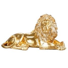 ICE ARMOR 8" W Golden Lion Laying Figurine Statue Sculpture Ornament Decoration Home/Room Decor Ideas for Housewarming, Holidays and Birthdays Great Collectible Addition
