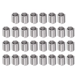 sourcing map 30pcs Wire Threaded Inserts 1/4-20 UNC 2D 12.7mm 304 Stainless Steel Helical Coiled Wire Thread Sleeve