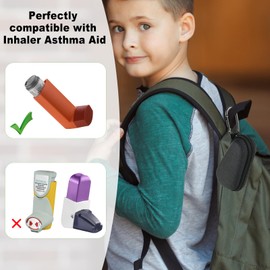 Beautyflier Asthma Inhaler Travel Case, Carrying Case for Portable Handheld Inhaler With Clip-on Keychain Carabiner, Protective Inhaler Carrier Holder for All Ages, Case Only (4IN, Black)
