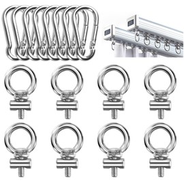 Piping Strip Hooks, 16-Piece Piping Hook Set, Stopper for Piping Rail, Stainless Steel Piping Stopper with Carabiner, Stainless Steel Hook Piping Strip Accessories for Caravans, Convertibles