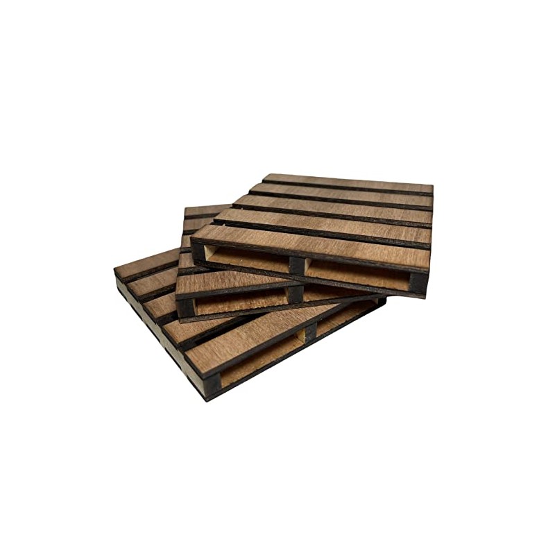 Paquete 6 portavasos Pack con diseño de pallets palets tarima