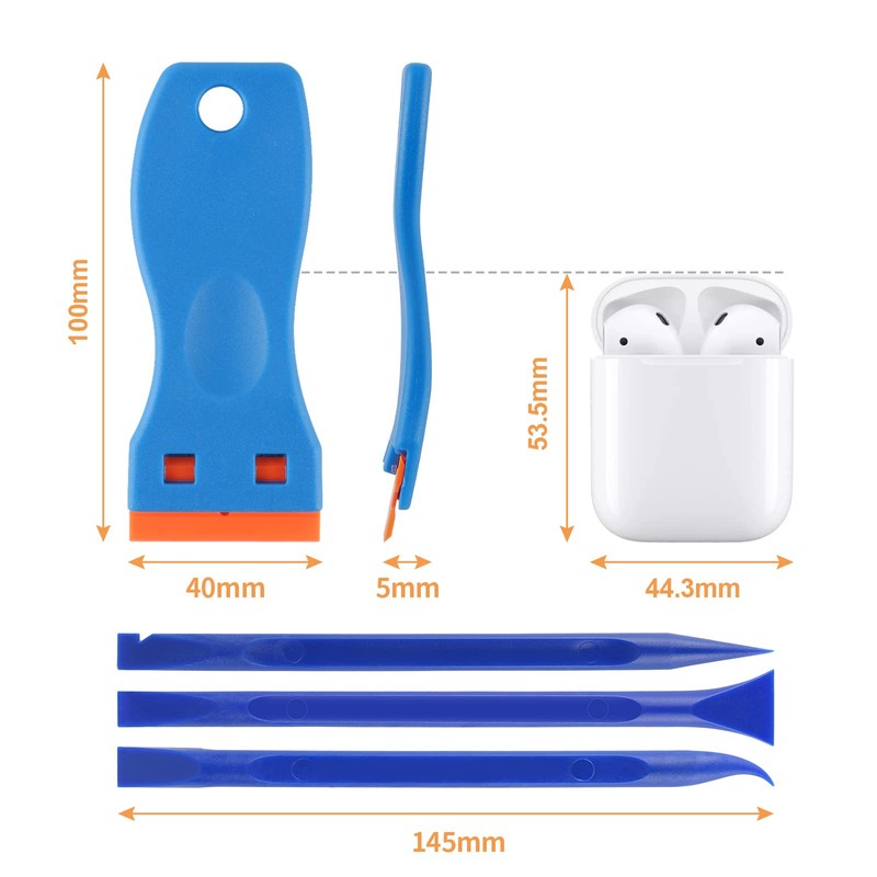 CPROSP 2 Plastic Scrapers with 100 Plastic Blades, Plastic Scraper