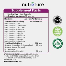 Nutreture Probióticos Y Prebióticos Para Mujeres 60 Cáps