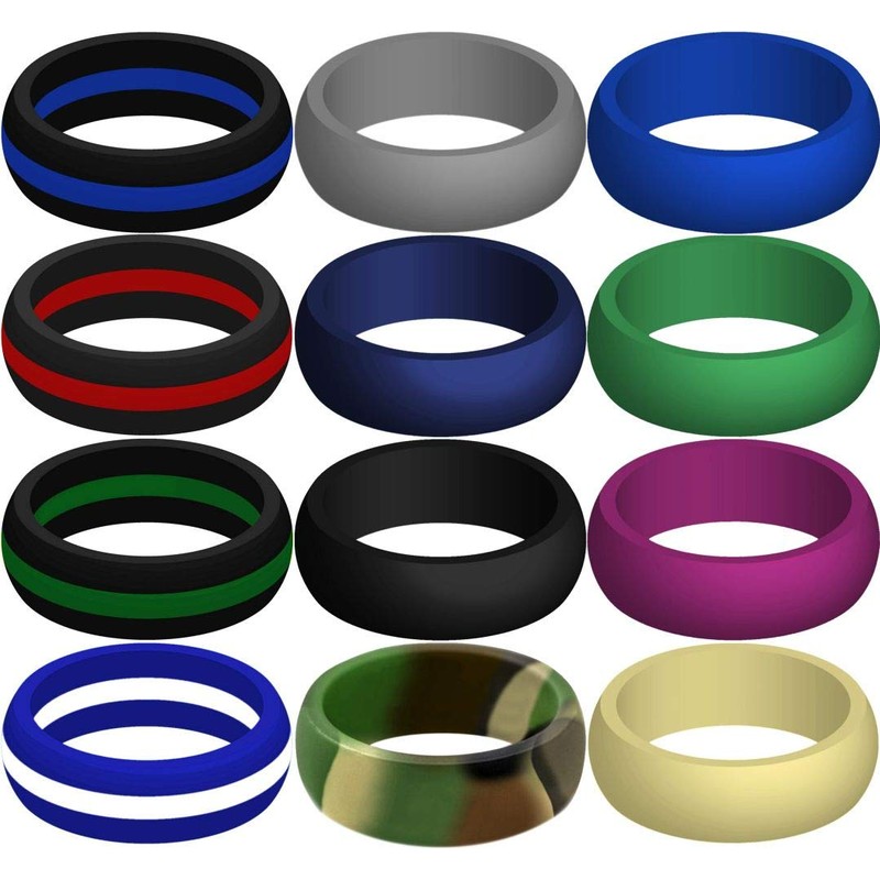 SayitBands Baseball Silicone Ring Size 8