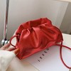 ANKOMINA Women Cloud-Shaped Dumpling Bag Fashion Ruched Crossbody Bag Cell